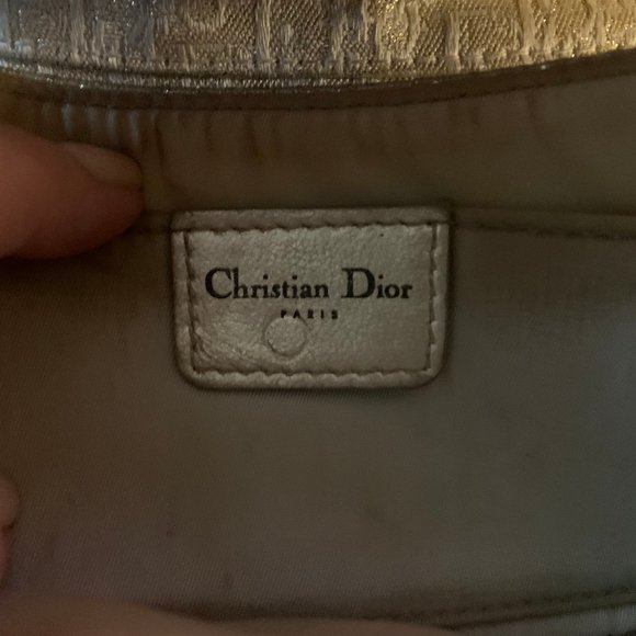 DIOR gold Columbus Pochette Clutch w handle - Picture 9 of 10